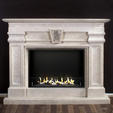 Биокамин в мраморном портале Firezo Velluto
