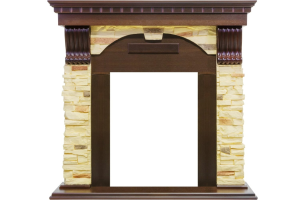 Каминокомплект Dublin - Темный дуб / Сланец с очагом Danville Black FB2